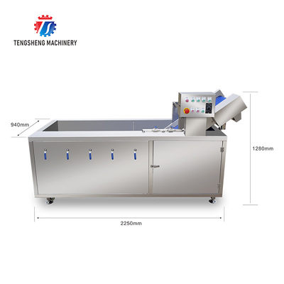 380V Integrating Spinach Washing Machine , Blasting Isolating Potato Cleaning Machine