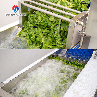 380V Integrating Spinach Washing Machine , Blasting Isolating Potato Cleaning Machine