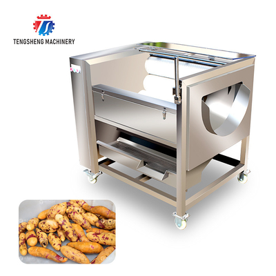 180KG Potato cleaning and peeling machine brush cleaning machine automatic discharge roller peeling machine